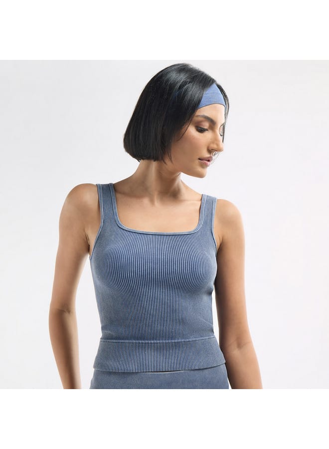 Splash FAV Ribbed Cropped Tank Top with Square Neck - Image 1