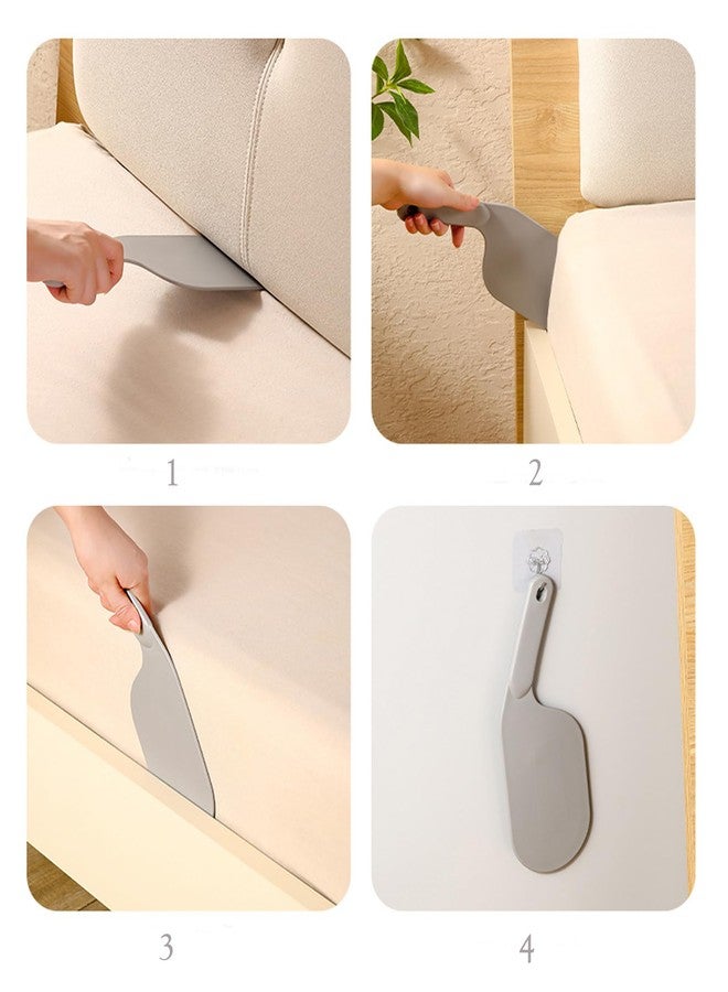 زيتوب أداة Zittop المكونة من قطعتين لتثبيت ملاءات السرير، وأداة شد الملاءات، وأداة مساعدة لترتيب السرير لحماية أظافرك وظهرك (أبيض، رمادي) - Image 3
