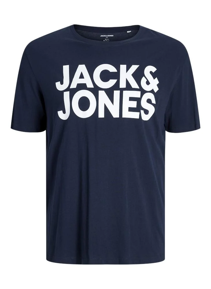JACK & JONES Plus Size Logo Crew Neck T-Shirt