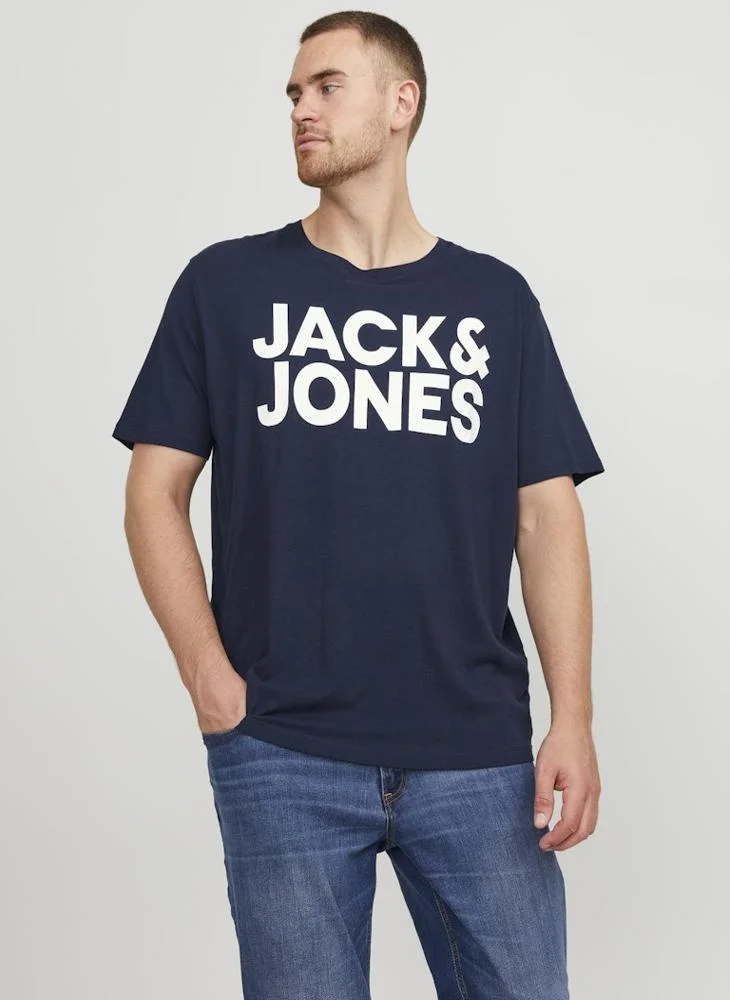 JACK & JONES Plus Size Logo Crew Neck T-Shirt