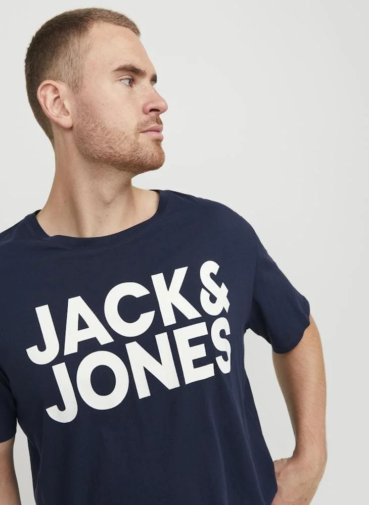 JACK & JONES Plus Size Logo Crew Neck T-Shirt