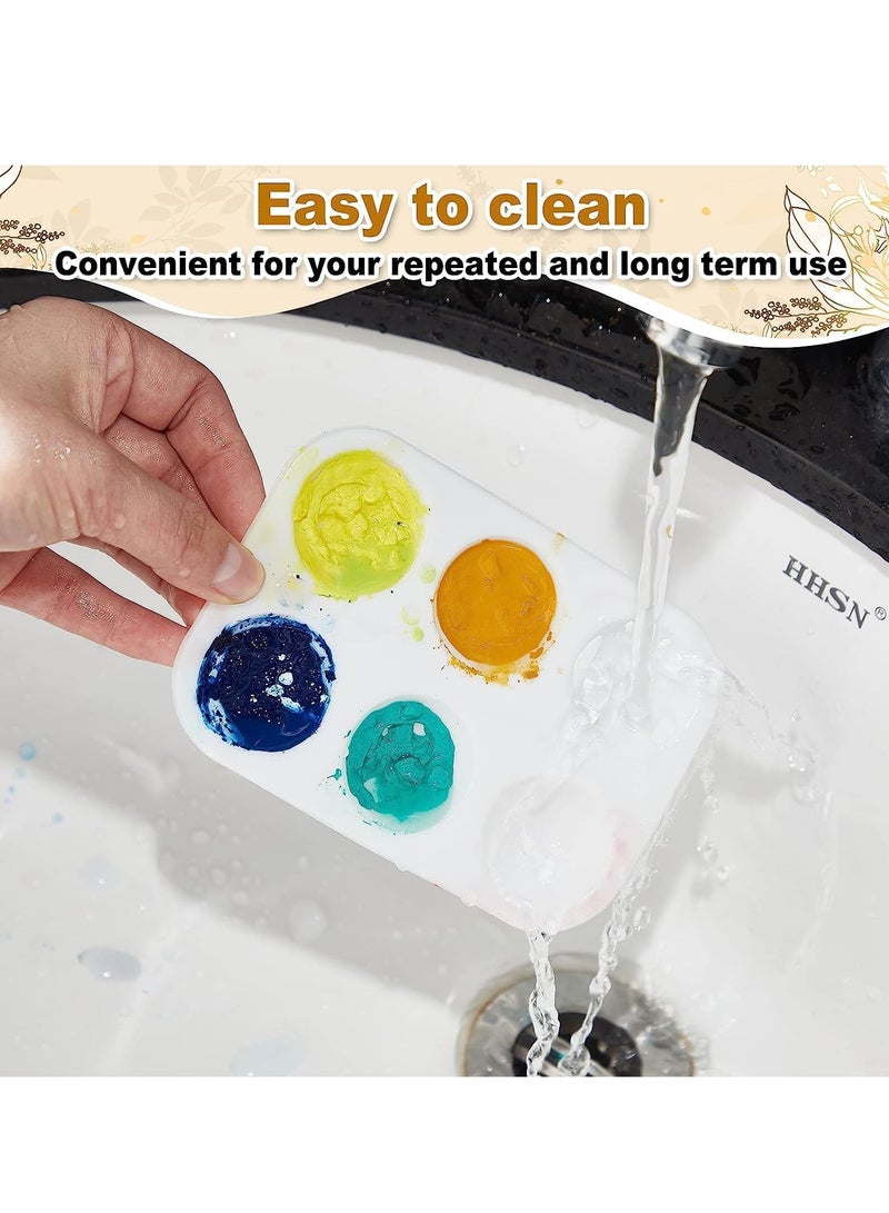 SYOSI صينية بلاستيكية بيضاء، لوحة ألوان مائية مستطيلة الشكل، 6 حوامل، مجموعة كبيرة لجميع مستويات المهارة للأطفال والطلاب والكبار، صناعة يدوية، فنون أكريليك، 100 قطعة - Image 4