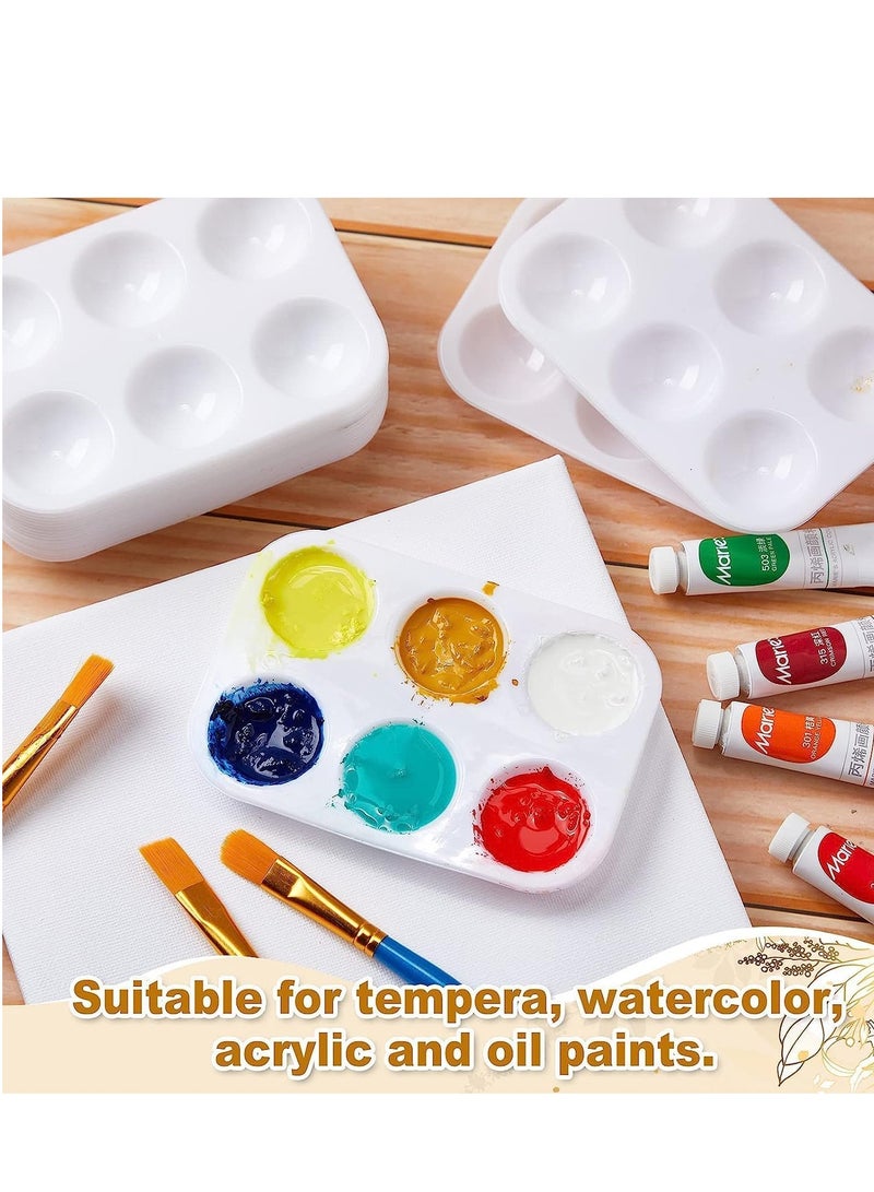 SYOSI صينية بلاستيكية بيضاء، لوحة ألوان مائية مستطيلة الشكل، 6 حوامل، مجموعة كبيرة لجميع مستويات المهارة للأطفال والطلاب والكبار، صناعة يدوية، فنون أكريليك، 100 قطعة - Image 2