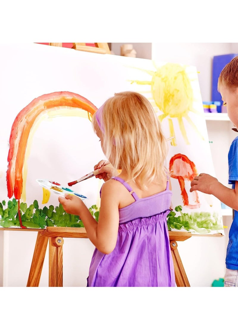 SYOSI صينية بلاستيكية بيضاء، لوحة ألوان مائية مستطيلة الشكل، 6 حوامل، مجموعة كبيرة لجميع مستويات المهارة للأطفال والطلاب والكبار، صناعة يدوية، فنون أكريليك، 100 قطعة - Image 5