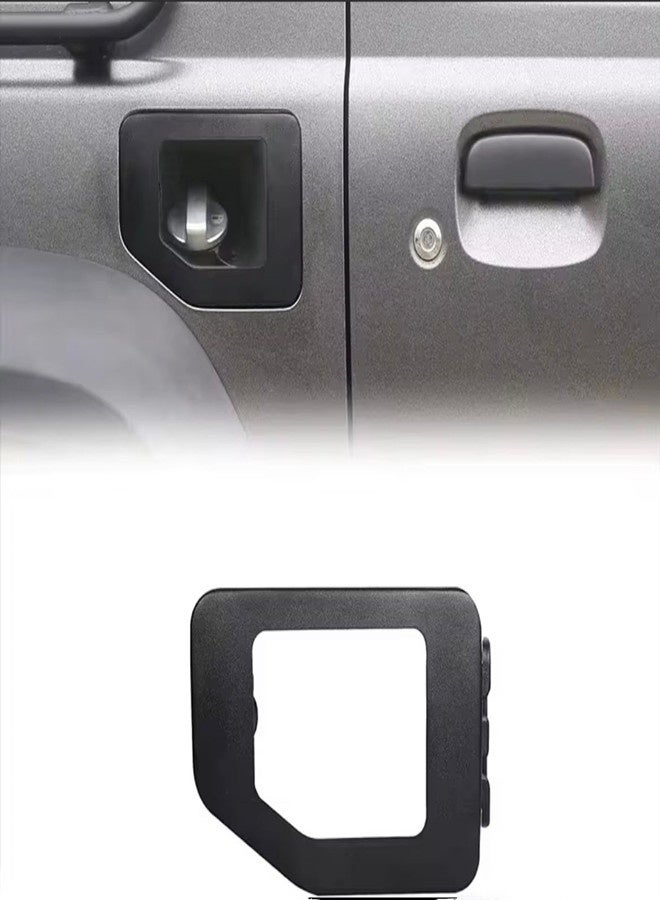 Transparent Glass Gas Fuel Tank Cover for Suzuki Jimny 2019+ 3door Models, Black Steel with Glass Decorative Accessory Panel, Transparent Glass Fuel Tank Cover for Jimny(3door only) - Image 1
