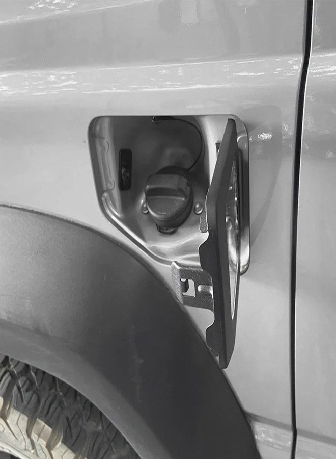 Transparent Glass Gas Fuel Tank Cover for Suzuki Jimny 2019+ 3door Models, Black Steel with Glass Decorative Accessory Panel, Transparent Glass Fuel Tank Cover for Jimny(3door only) - Image 3