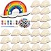 Blueweenly 24 Sets Rainbow Painting Craft for Kids Party Favors Art Wooden Painting Sets for Party Favors Brush Kit Return Gifts Birthday Supplies Class Make Your Own Craft Kits - Image 2