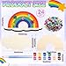 Blueweenly 24 Sets Rainbow Painting Craft for Kids Party Favors Art Wooden Painting Sets for Party Favors Brush Kit Return Gifts Birthday Supplies Class Make Your Own Craft Kits - Image 4