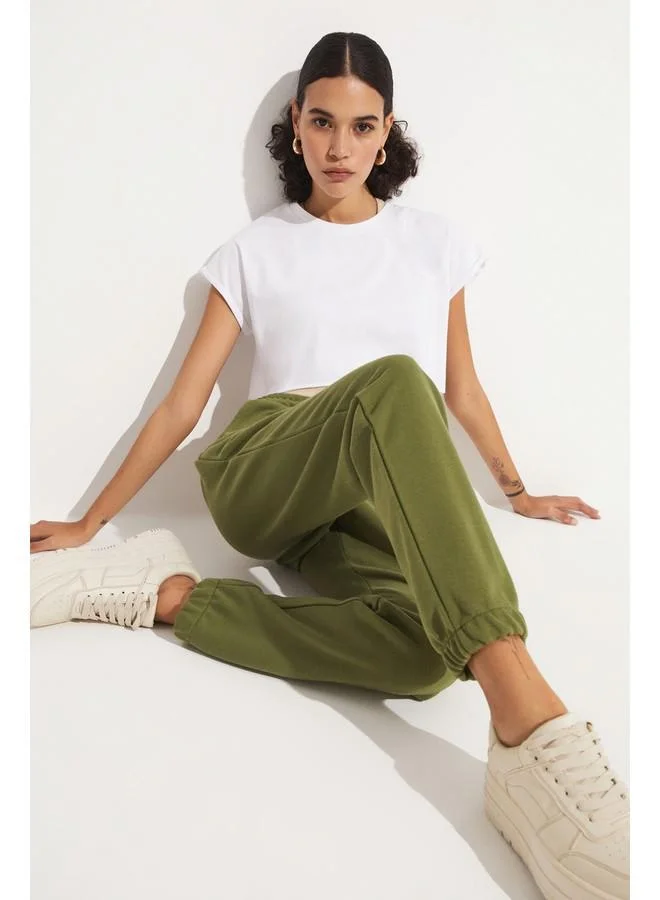 جون June Basic Sweatpant Khaki
