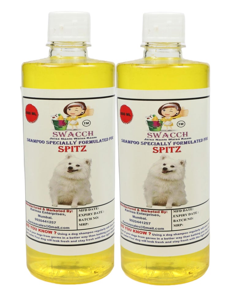 swacch Shampoo | Puppy Safe Shampoo | PH Balanced | Ditch to Itch for Spitz Dog Shampoo 500ml Pack of 2 (Lemon) + Spike Ball Chew Toy Combo Pack - Image 2