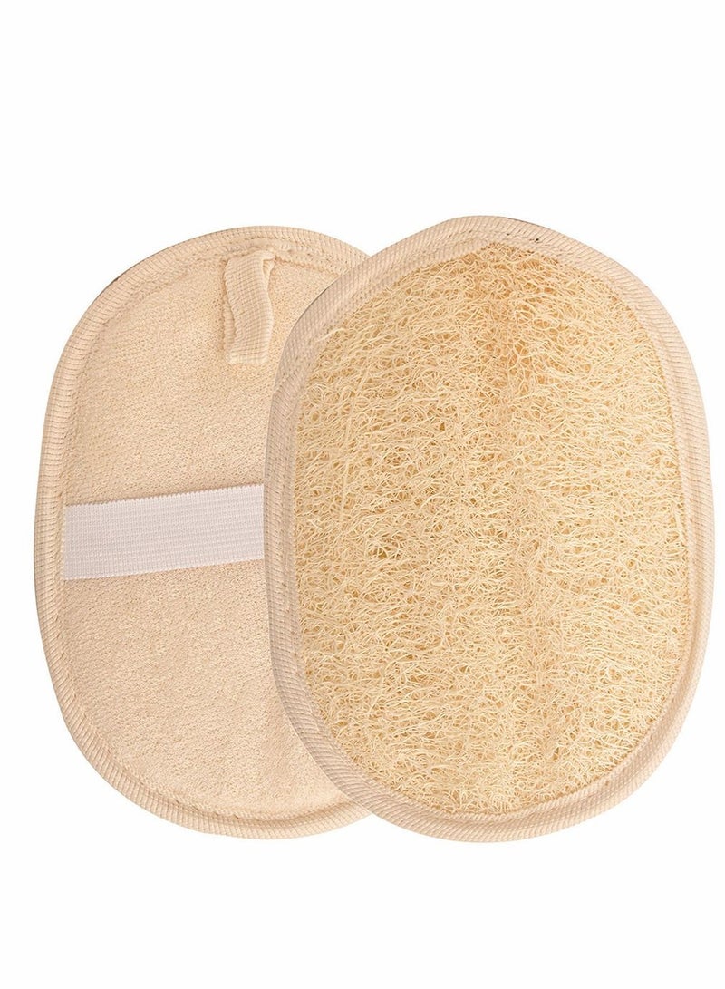 NIBEMINENT 2 Pcs Bath Loofah Sponge and Biodegradable Exfoliating Pads body Scrubber Natural Shower Washcloth  - Image 1