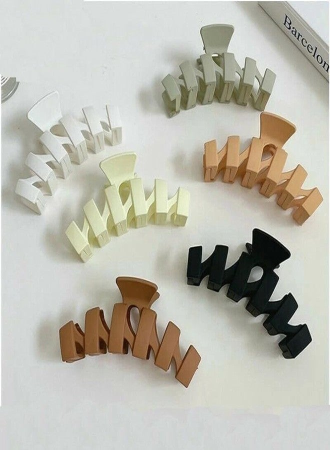 RHOSYN HAIR ACCESSORIES Matte Zig Zag Hair Clutchers Clips, Korean Style Hair Barrettes For Thick/Thin Hairs (PACK OF 4 ANY COLORS) - Image 3