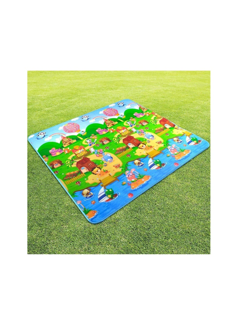 DeloPik سجادة لعب للأطفال الصغار من Happy Farm سجادة زحف للأطفال (180*200 سم) - Image 1