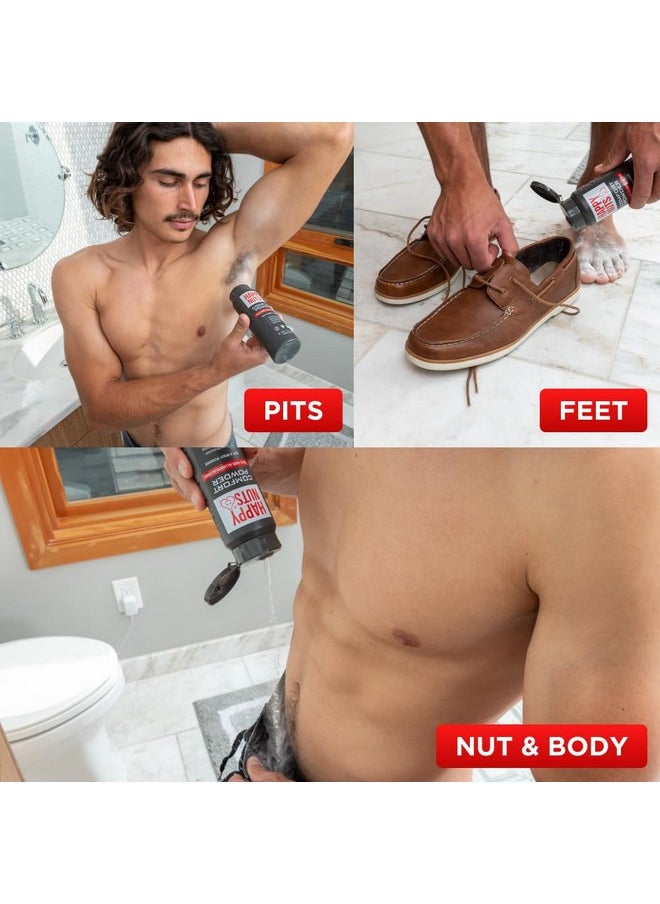 HAPPY NUTS - Comfort Powder Anti Chafing & Deodorant, Aluminumfree, Sweat And Odor Control For Jock Itch, Groin And Men'S Private Parts 6 Oz. (Pack Of 2, Unscented) - Image 1