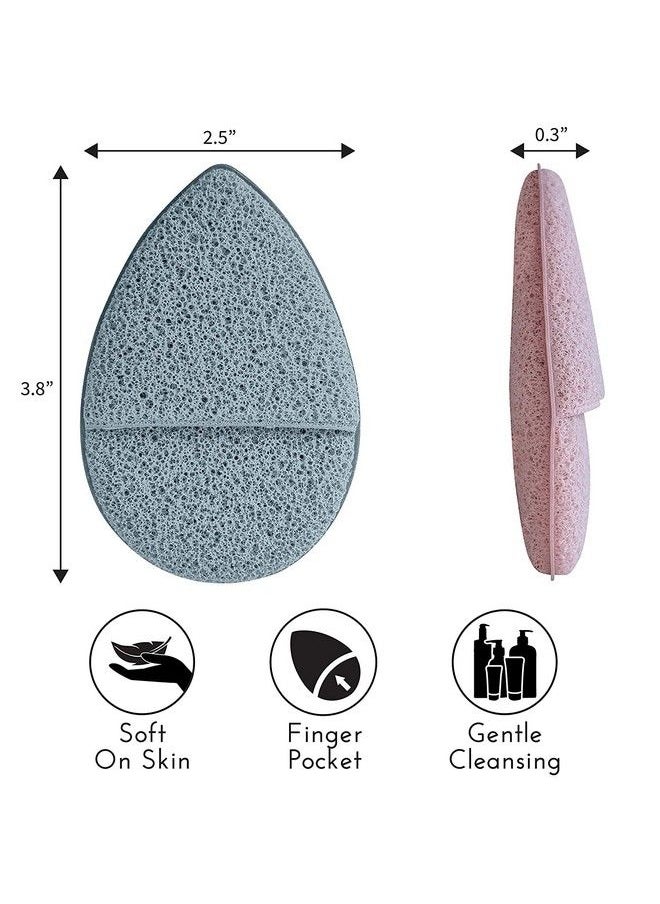 COSLUXE 2 Pcs Facial Finger Sponge Deep Pore Cleansing And Exfoliating Blackheads Daily Facial Cleansing Makeup Remover Glove Bath Sponge Suitable For All Skin Types Reusable Facial Sponges  - Image 5