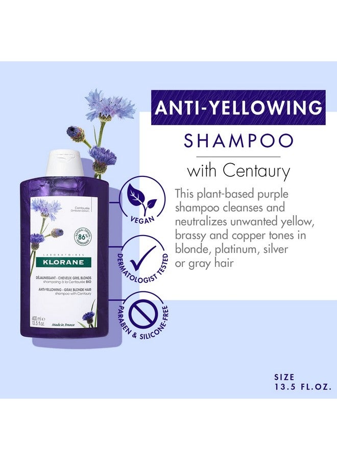كلوران شامبو كلوران البنفسجي النباتي مع القنطور، يفتح لون الشعر الأشقر أو البلاتيني أو الفضي أو الرمادي أو الأبيض، ويزيل اللون الأصفر والنحاسي غير المرغوب فيه، خالٍ من البارابين والسيليكون والكبريتات، 13.5 أونصة سائلة. - Image 2