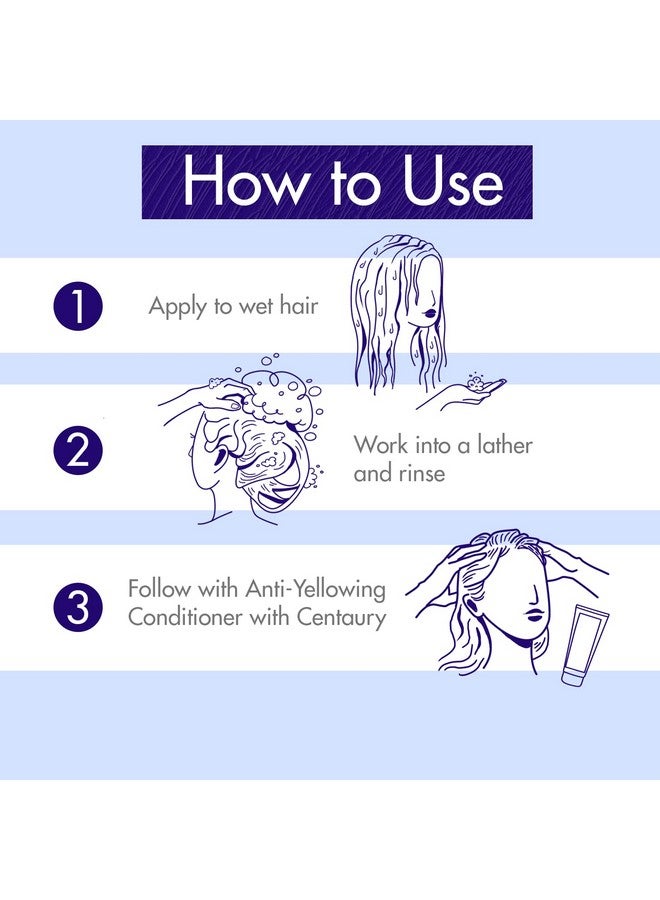 كلوران شامبو كلوران البنفسجي النباتي مع القنطور، يفتح لون الشعر الأشقر أو البلاتيني أو الفضي أو الرمادي أو الأبيض، ويزيل اللون الأصفر والنحاسي غير المرغوب فيه، خالٍ من البارابين والسيليكون والكبريتات، 13.5 أونصة سائلة. - Image 4