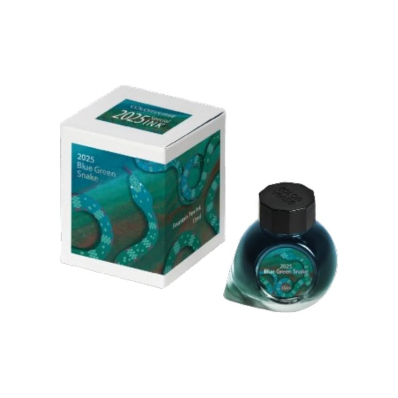 Colorverse 2025 Special Ink Blue Green Snake Standard 15ml Fountain Pen Ink - Image 2