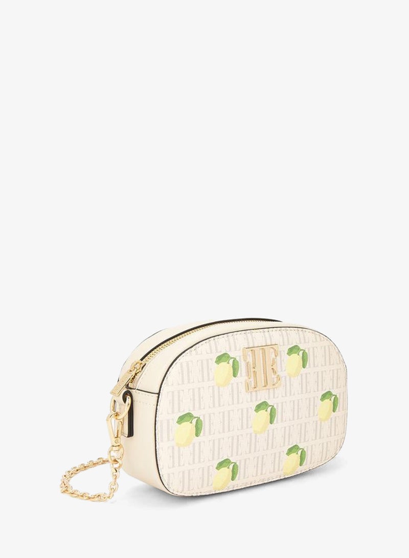 ELLE Lemon Print Crossbody Bag With Detachable Chain Strap - Image 4