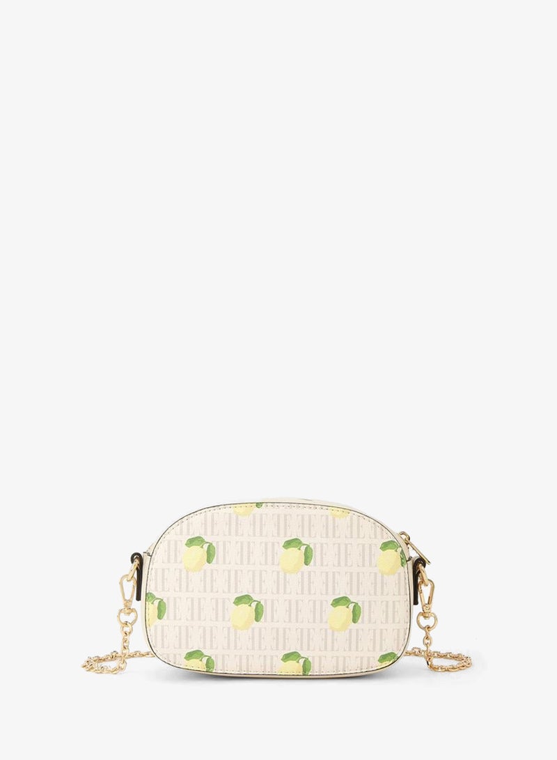 ELLE Lemon Print Crossbody Bag With Detachable Chain Strap - Image 3