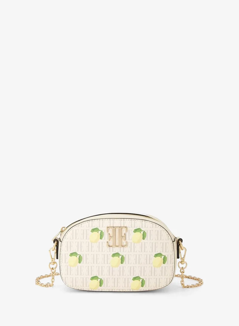ايل Lemon Print Crossbody Bag With Detachable Chain Strap