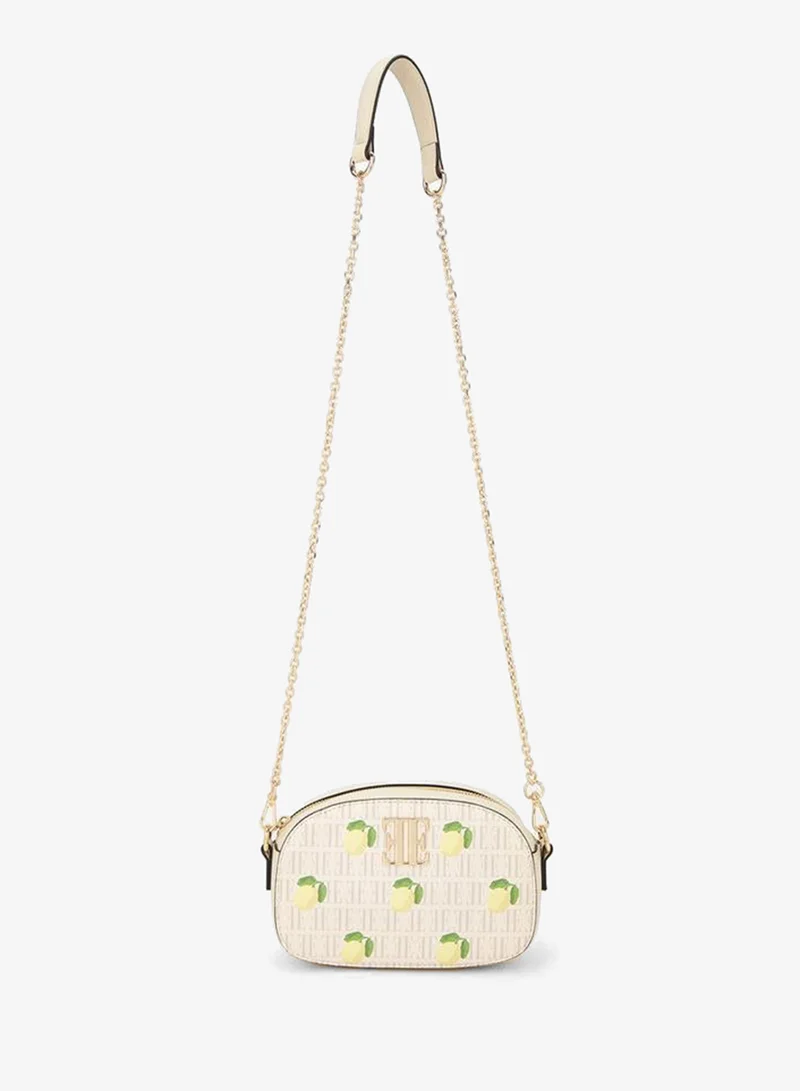 ايل Lemon Print Crossbody Bag With Detachable Chain Strap