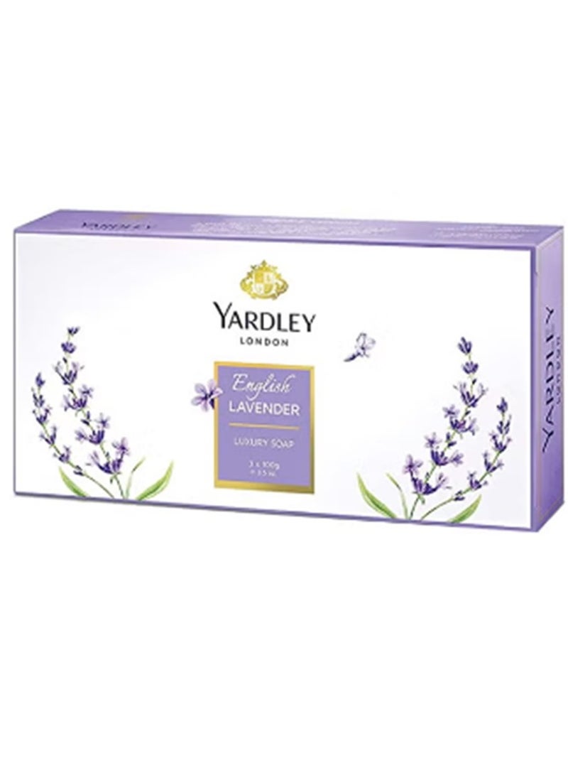 Yardley 3-Piece English Lavender Luxury Soap Set Purple 3 x 100grams - Image 1