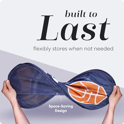 Handy Laundry Collapsible Mesh Pop Up Hamper with Wide Opening and Side Pocket - Breathable, Sturdy, Foldable, and Space-Saving Design for Clothes and Storage (Sports) - Image 4