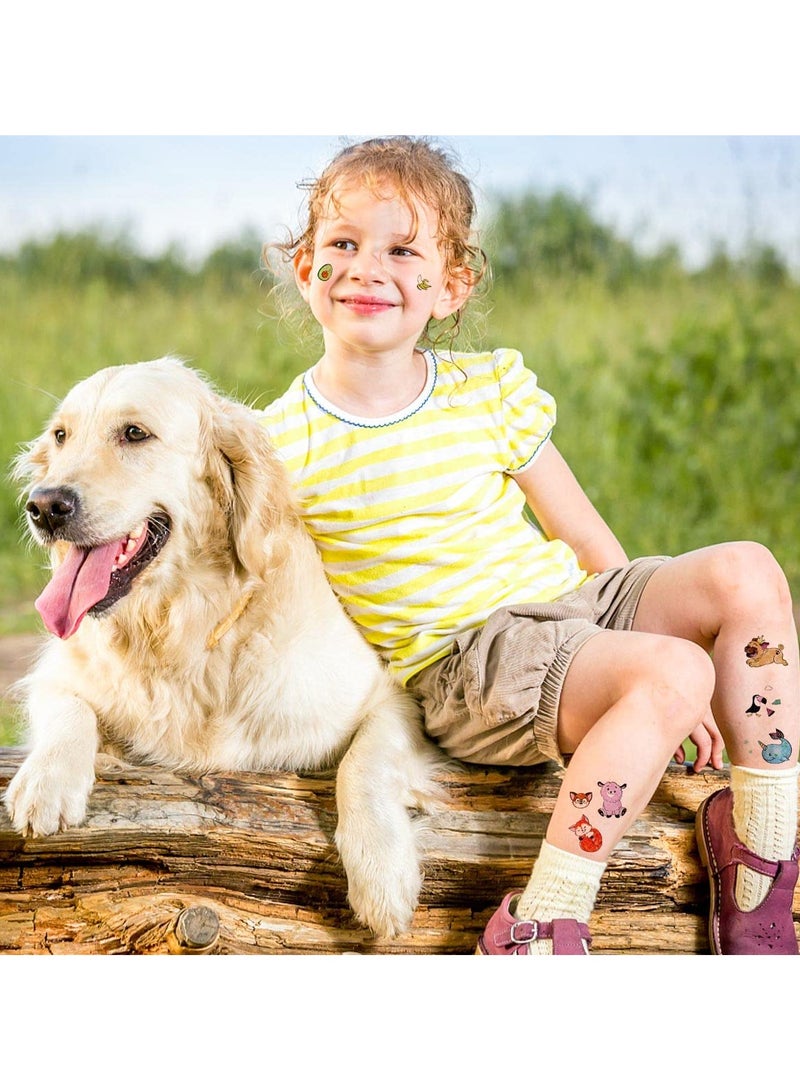 قوس قزح أورينبو وشم حيوانات لامع مؤقت للأطفال البنات والأولاد، لوازم حفلات أعياد الميلاد، 12 ورقة، ملصقات جسم مقاومة للماء على شكل حيوانات/فراشات، حورية البحر، أميرة، تصاميم حلوى - Image 4