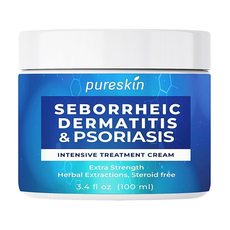 Seborrheic Dermatitis Cream Ketoconazole: Psoriasis Eczema Treatment for Skin Scalp - Natural Relief for Flaking Irritated Skin 3.4 Oz
