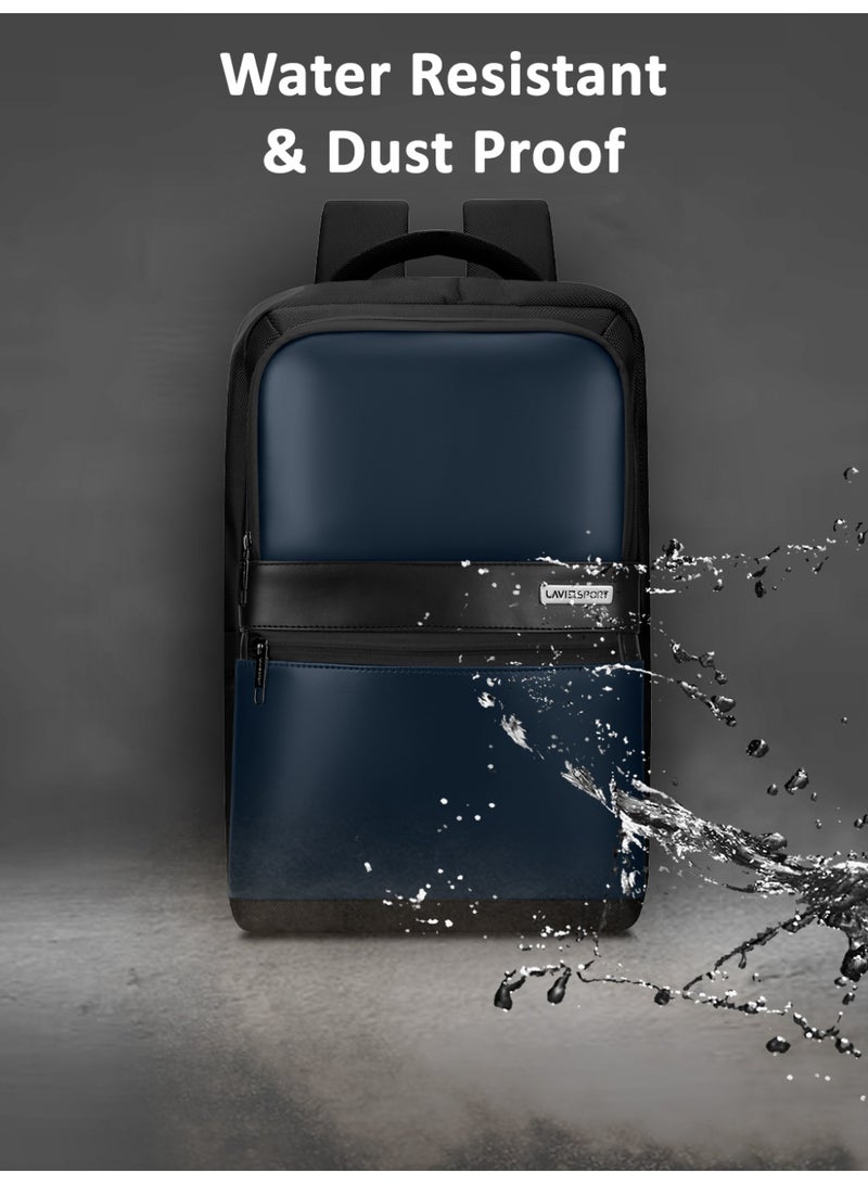 Lavie Sport Armour 24L Laptop Backpack with Trolley sleeve For Men & Women (Black/Navy) - Image 2