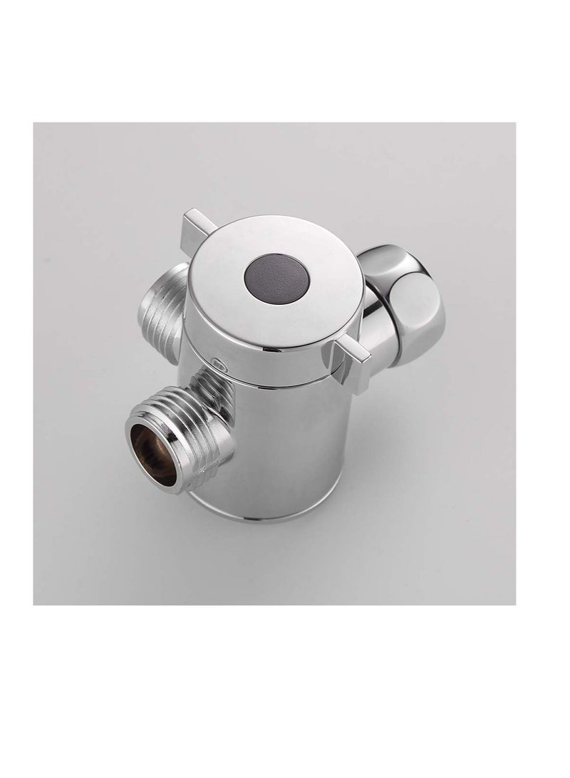 Shower Arm, Universal Bathroom System Component Replacement Part, G 1/2 3-Way T-adapter, Suitable for Handheld Shower Head and Fixed Spray Head (Chrome) - Image 4