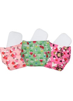 Chinmay Kids Combo Of Printed Cloth Diaperreusable Washable Adjustable Snap Buttons Cloth Diaper For Babies (0 36 Months) With Wet Free Insert Pads (Pack Of 3) (Baby Pinkgreenpink)  - Image 2