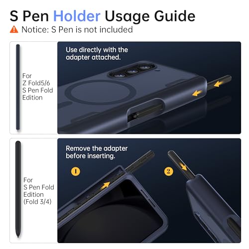 MOBOSI Magnetic for Samsung Galaxy Z Fold 4 Case Compatible with Magsafe Builtin Hinge Protection Front Screen Protector Full Body Rugged Phone Cases for Z Fold4 with S Pen Slot Privacy Black - Image 3