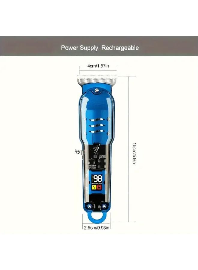 طقم قصاص شعر احترافي أصفر بشاشة LCD شاحن USB بقوة عالية لقصة اللحية - Image 3