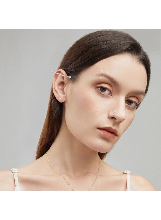 Kysppreu 60Pcs Clear Piercing Retainers for Surgery Bioflex Plastic Piercing Jewelry for Nose Belly Tongue Septum Eyebrow Lip Cartilage Tragus Helix Daith Rook Earring Retainer Industrial Bar Rings for - Image 2