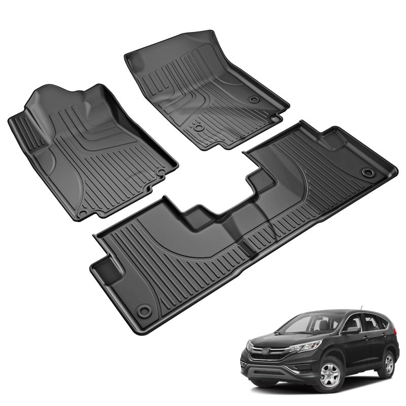 TTX LIGHTING Floor Mats for Honda CRV CRV 2012 2013 2014 2015 2016 LX SE EX Include Front and Rear Row Liner Automotive Floor Mats All Weather Protection Mat Black