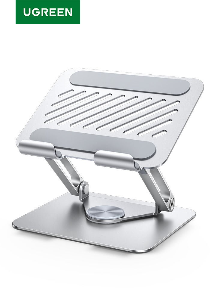 Ugreen Tablet Stand iPad Holder with 360° Rotation & Dual Rod Design for Enhanced Stability, Foldable & Portable Metal Stand for Desk, Kindle Table Mount/PS/Switch iPhone, All 4-13'' Devices Silver