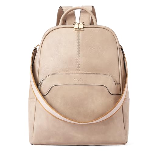 CLUCI Small Backpack for Women, Womens Backpack PU Backpack Purse for Women Leather Convertible Travel Backpack Shoulder Bags - Image 1