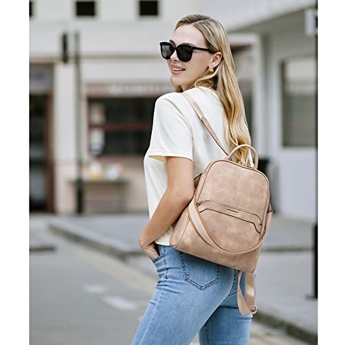 CLUCI Small Backpack for Women, Womens Backpack PU Backpack Purse for Women Leather Convertible Travel Backpack Shoulder Bags - Image 2