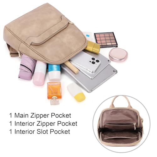 CLUCI Small Backpack for Women, Womens Backpack PU Backpack Purse for Women Leather Convertible Travel Backpack Shoulder Bags - Image 4