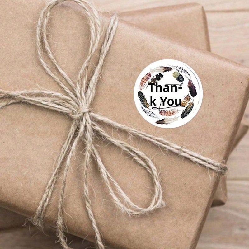 500 stickers/roll Thank you roll round sticker fresh flower roll decoration sealing sticker thank you  label - Image 5