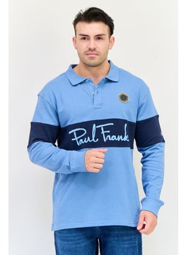 Paul Frank Men Regular Fit Long Sleeve Brand Logo Polo Shirt, Multicolor  - Image 1