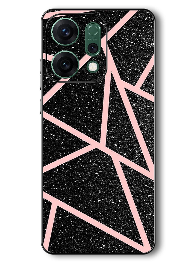 Theodor Case Compatible with Oppo Reno 14 6.59 Inch Protection Shockproof Bumper Cover Pink lines - Image 1