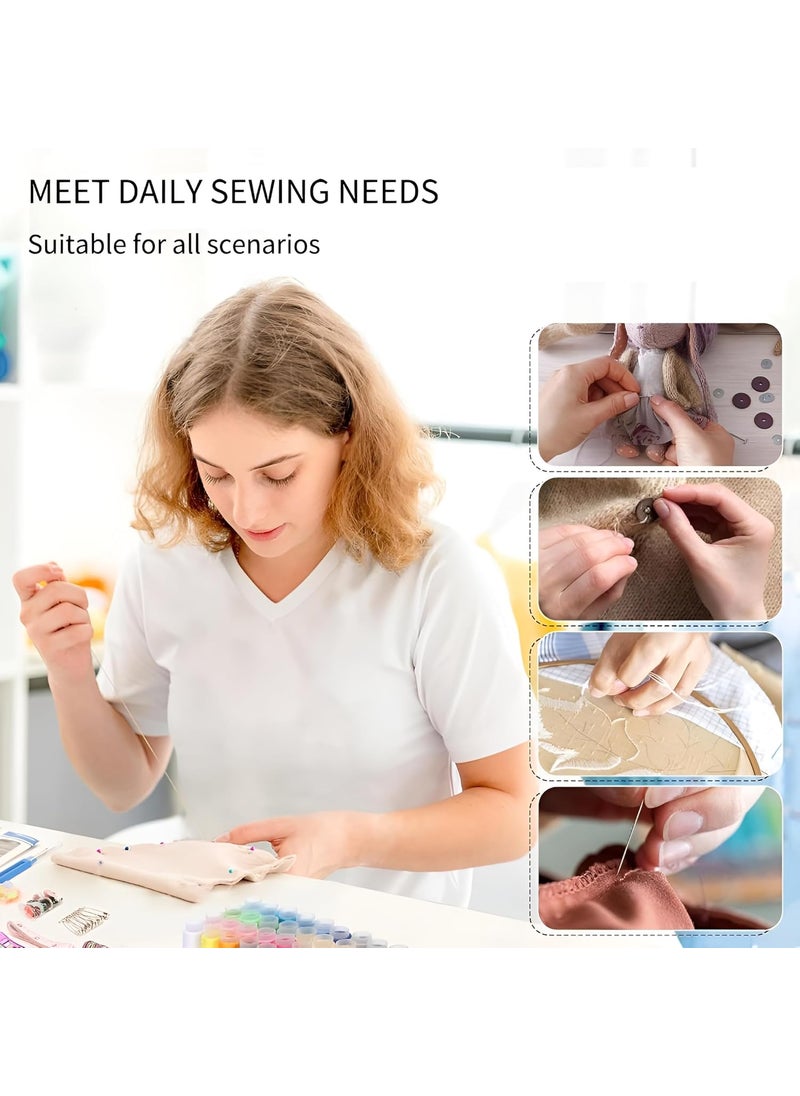NFI essentials NFI Essentials 10 Assorted Colour Set of Polyester All-Purpose Sewing Threads for Embroidery and Sewing Machine DIY Embroidery with Sewing Needle Set  - Image 5