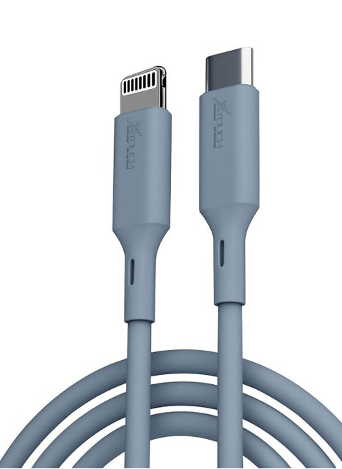 45W Type C To I Pin USB 2M Cable With Power Delivery 480Mbps Data Sync Cable Compatible With Iphone Ipad Macbook Air Grey