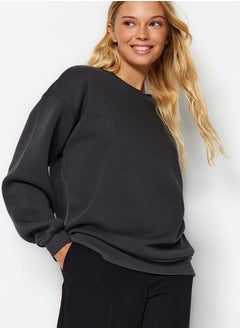 Anthracite Oversize/Relaxed Fit Basic Crew Neck Thick/Polar inside Knitted Sweatshirt TWOAW24SW00102 - pzsku/Z420B6256ABDD9D2A328EZ/45/_/1730941580/25c6c17c-8843-4799-b9e9-c07fb9160d0c