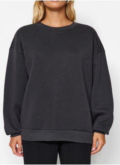 Anthracite Oversize/Relaxed Fit Basic Crew Neck Thick/Polar inside Knitted Sweatshirt TWOAW24SW00102 - pzsku/Z420B6256ABDD9D2A328EZ/45/_/1730941581/998a7075-f238-4c4d-b207-31ee9dc9a32a