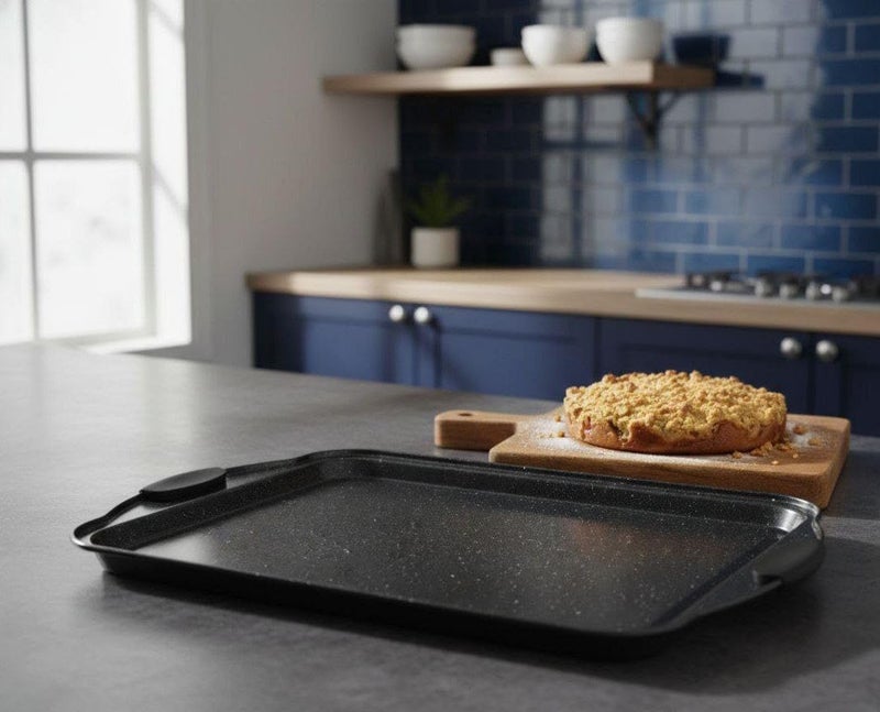 Generic Rectangular Baking Tray with Silicone-Coated Handles, Non-Stick Baking Sheet for Cakes and Cookies, .db - Image 3