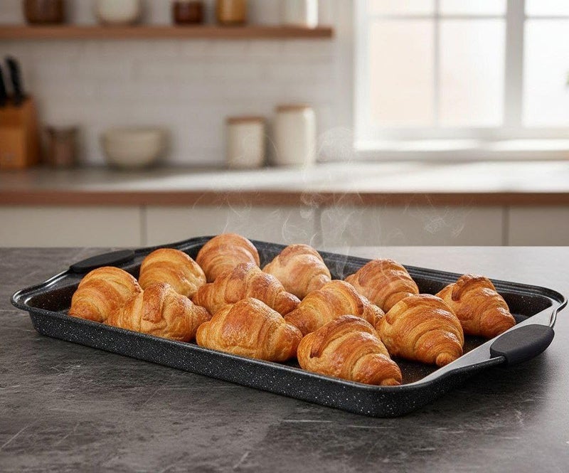Generic Rectangular Baking Tray with Silicone-Coated Handles, Non-Stick Baking Sheet for Cakes and Cookies, .db - Image 1